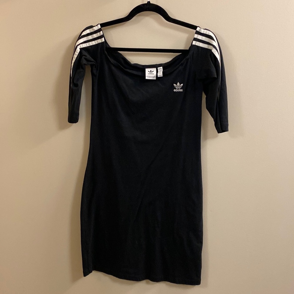 Off-shoulder fitted Adidas Originals dress